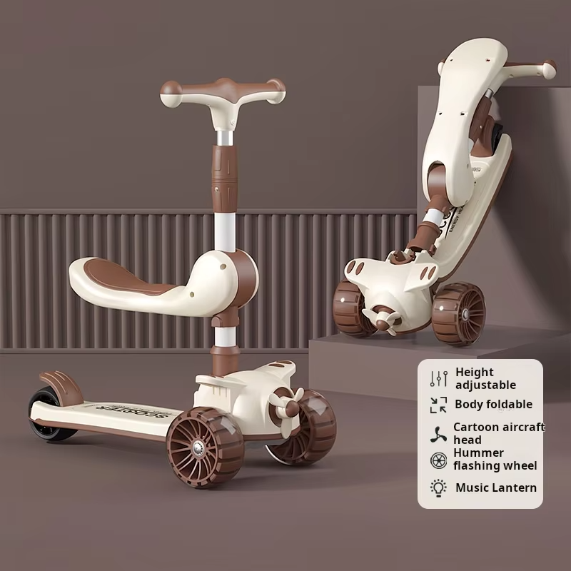 3 IN 1 KIDS PREMIUM FOLDABLE SCOOTY WITH MUSIC & LIGHTS