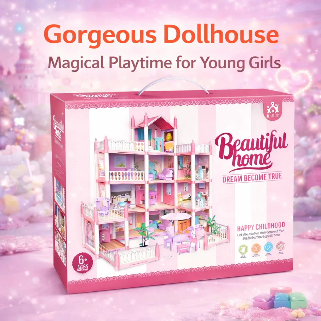 GRAND PRINCESS DOLL HOUSE MANSION – 3-STOREY PLAY HOUSE WITH FURNITURE