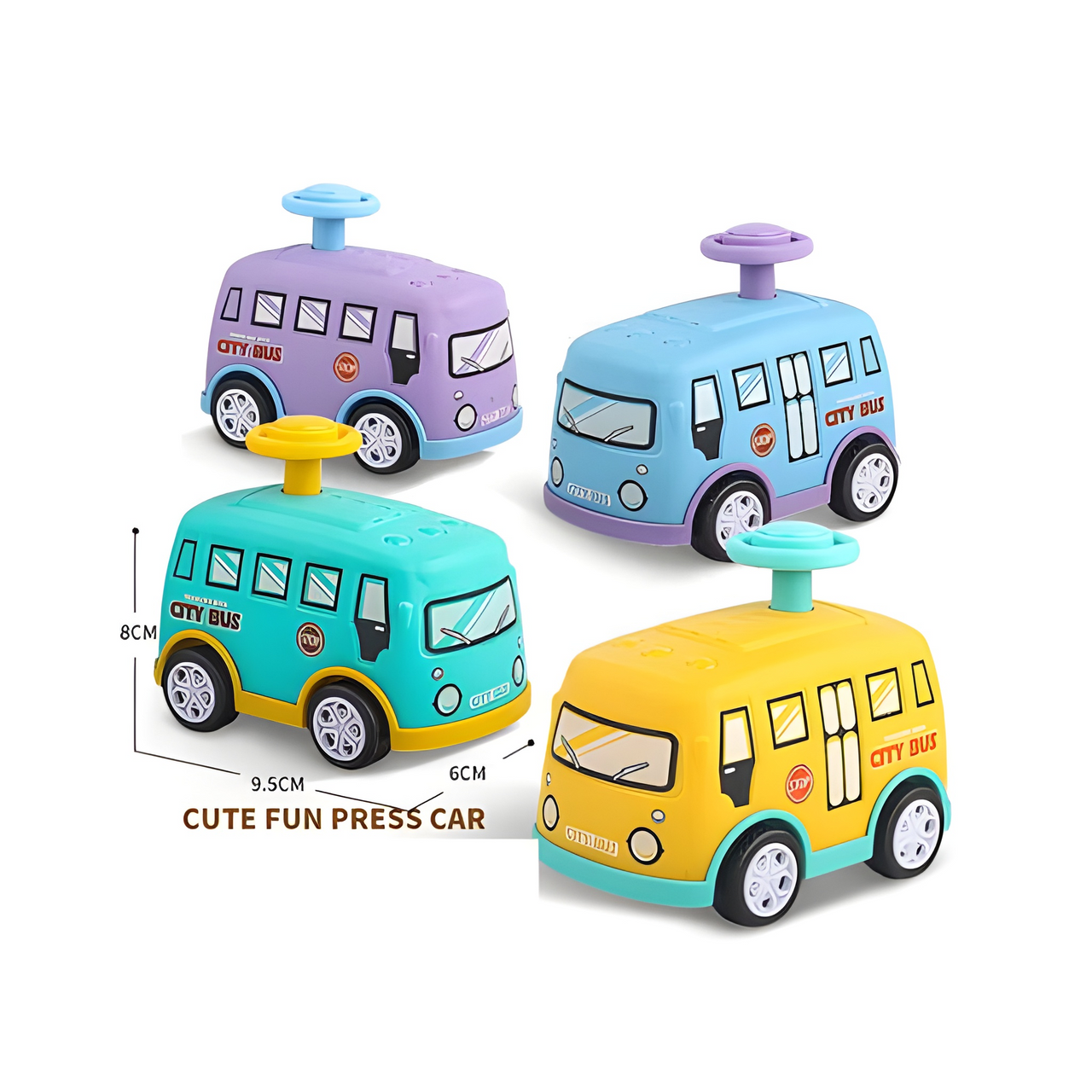 CITY BUS PUSH & GO MINI BUS SET – COLORFUL URBAN VEHICLE COLLECTION - PACK OF 1