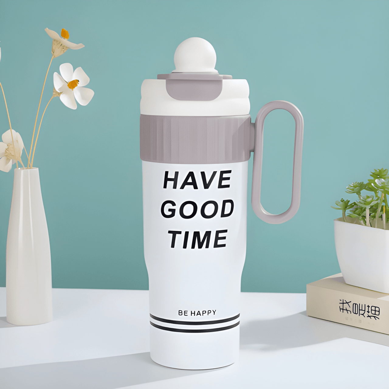 VACUUM INSULATED STAINLESS STEEL TUMBLER BOTTEL WITH HANDLE ( PACK OF 1 )