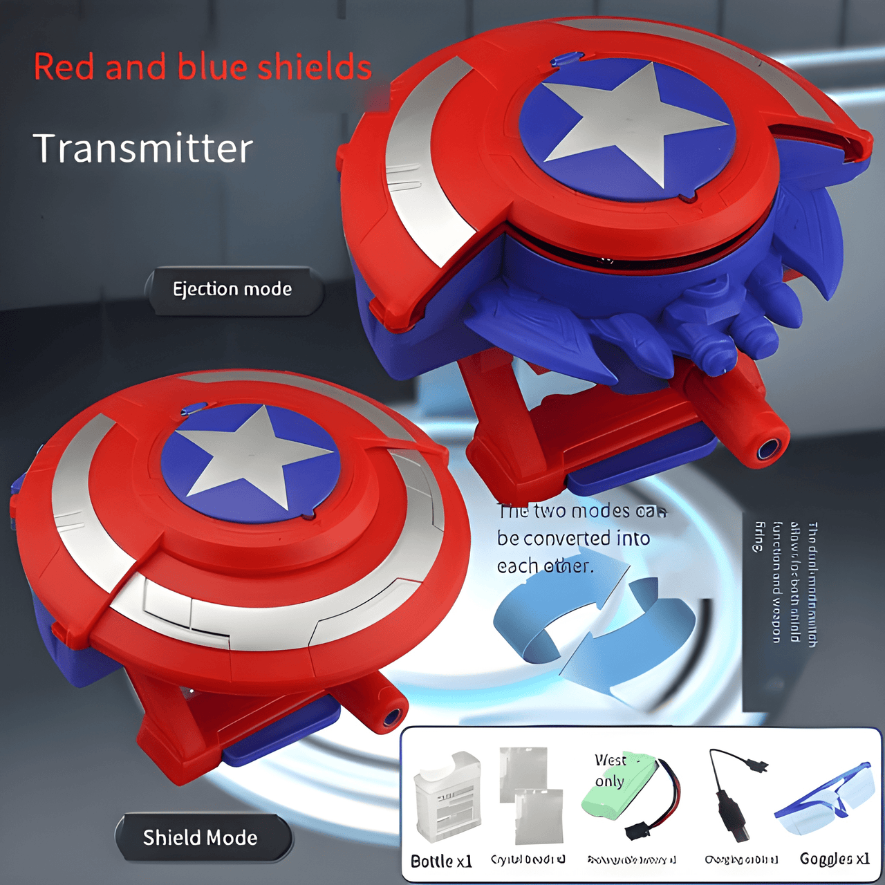 CAPTAIN’S EJECTION SHIELD BLASTER – WEARABLE TRANSFORMING LAUNCH TOY
