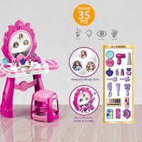 Thumbnail for MAGICAL PRINCESS VANITY TABLE & STOOL SET FOR GIRLS  ( 35 PIECES )