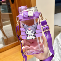 Thumbnail for KUROMI PURPLE KIDS WATER BOTTLE WITH STRAP