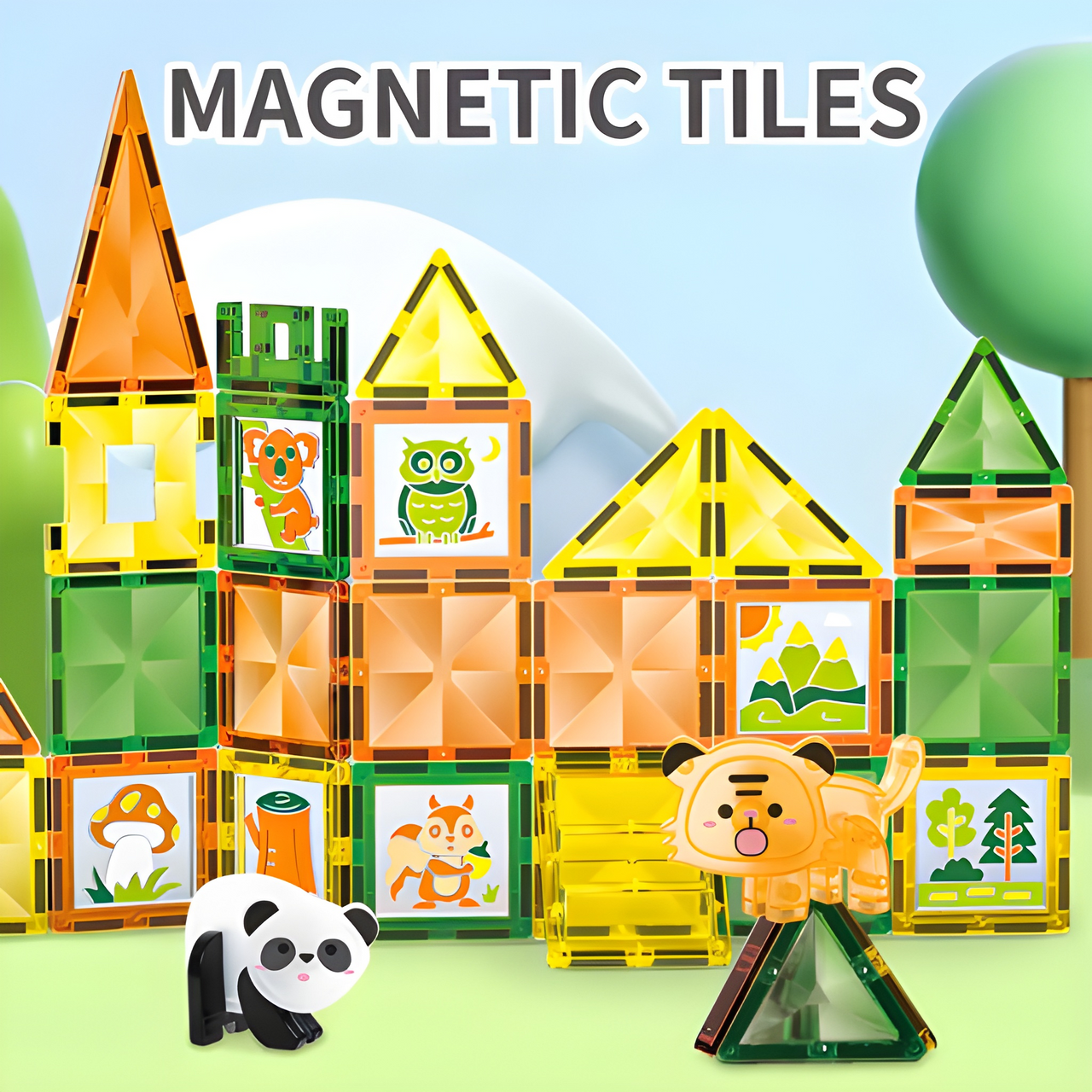 WINDOW ART MAGNETIC TILES CREATIVE BUILDING SET  – 47 PCS