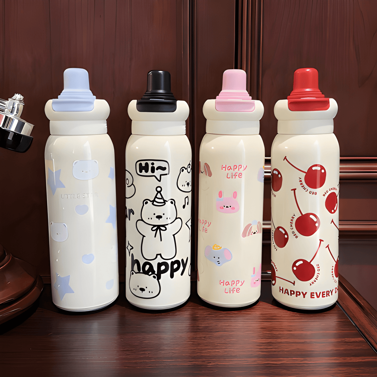 CUTE CARTOON INSULATED WATER BOTTLE FOR KIDS AND ADULTS ( PACK OF 1 )