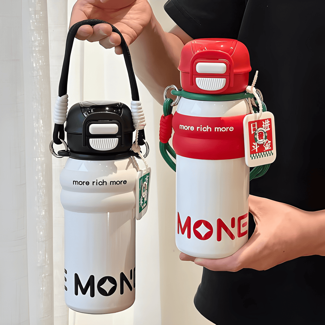 MONEY PORTABLE WATER BOTTEL STRAW CUP WITH LID ( PACK OF 1 )