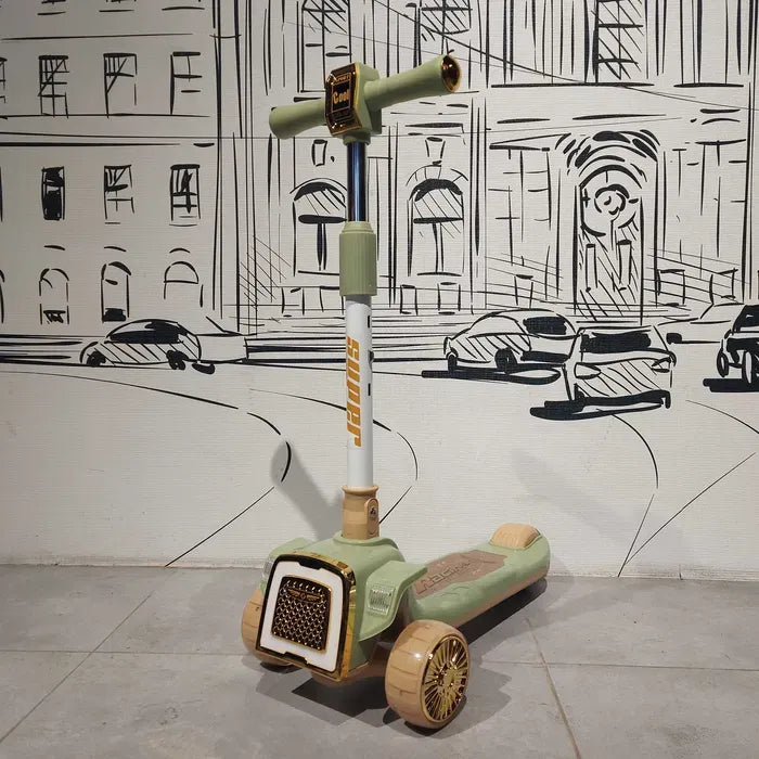 CAR THEME FOLDABLE KIDS SCOOTY WITH MUSIC AND LIGHTS