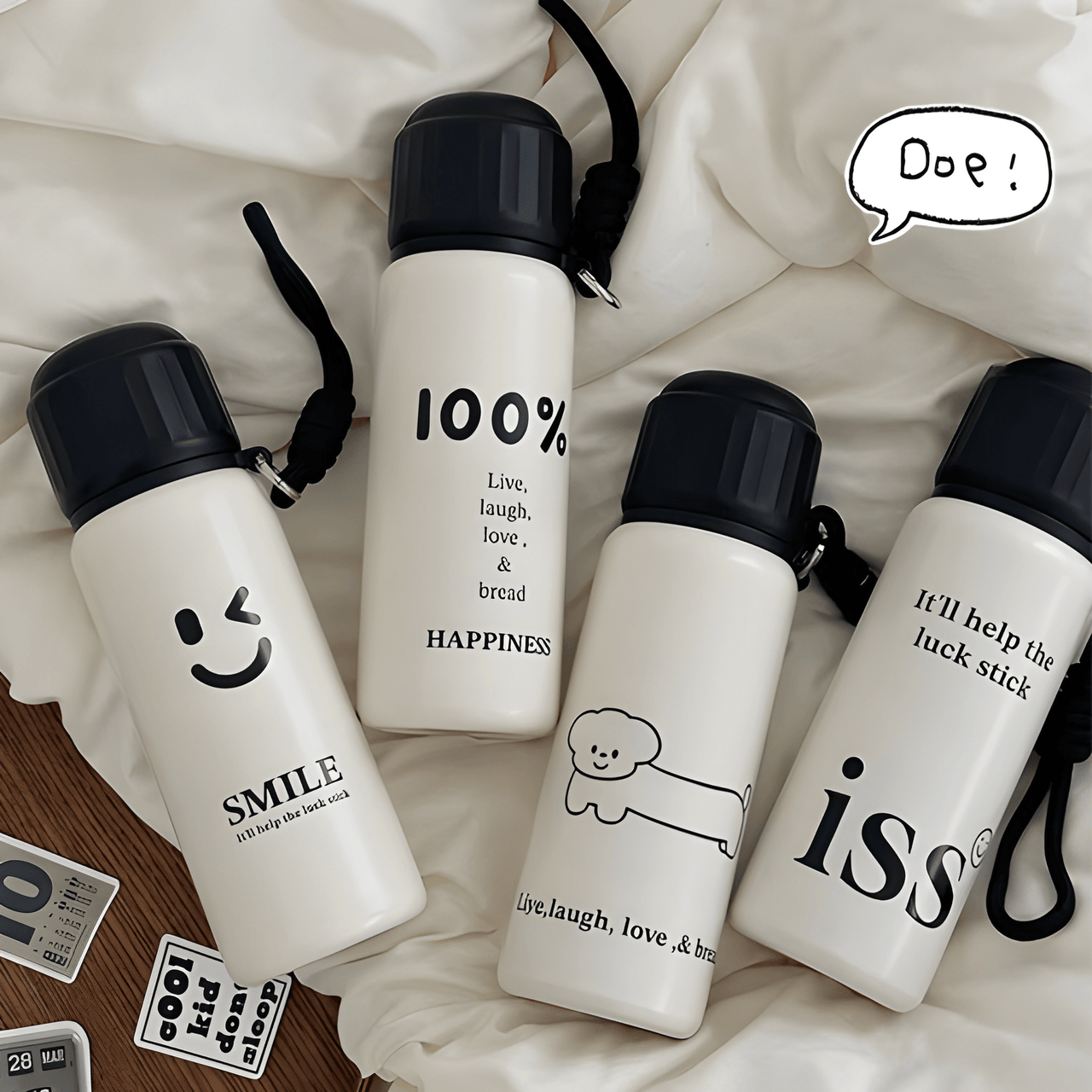 CUTE SMILE INSULATED WATER BOTTLE ( PACK OF 1 )