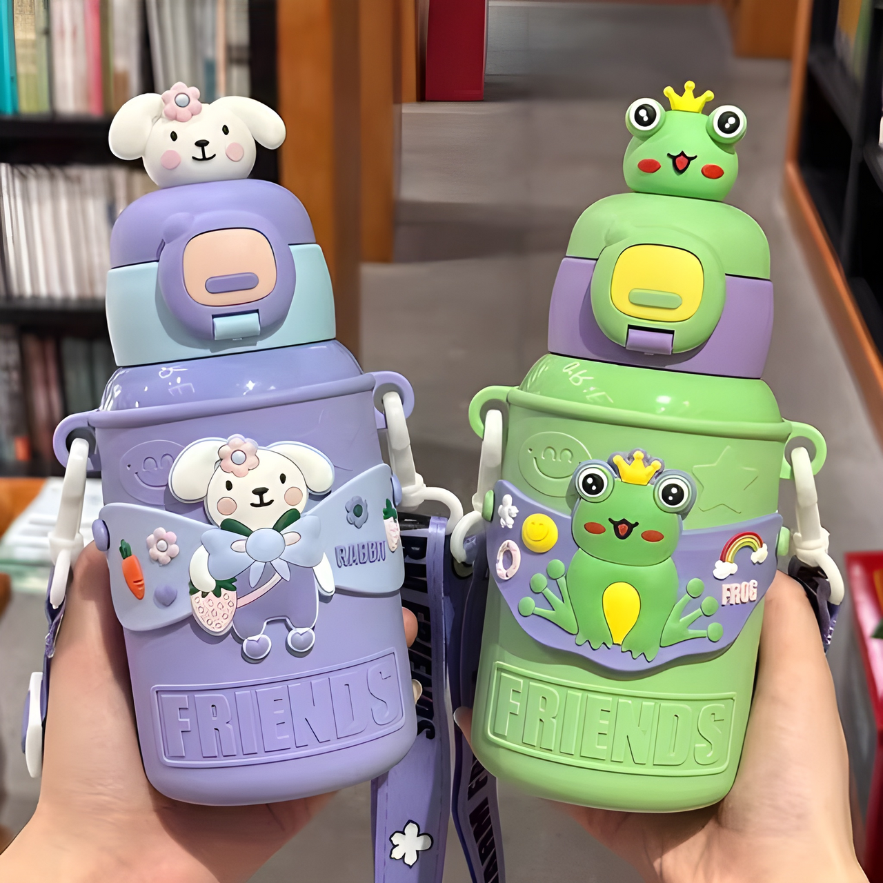 CARTOON-THEMED INSULATED THERMOS WATER BOTTLE FOR KIDS ( PACK OF 1 )