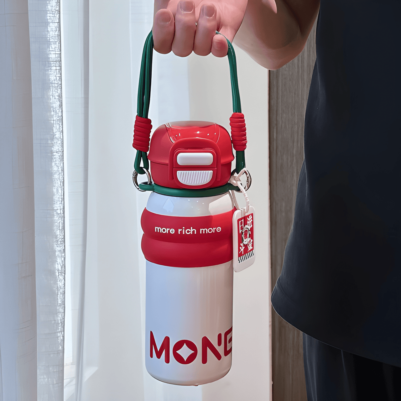 MONEY PORTABLE WATER BOTTEL STRAW CUP WITH LID ( PACK OF 1 )