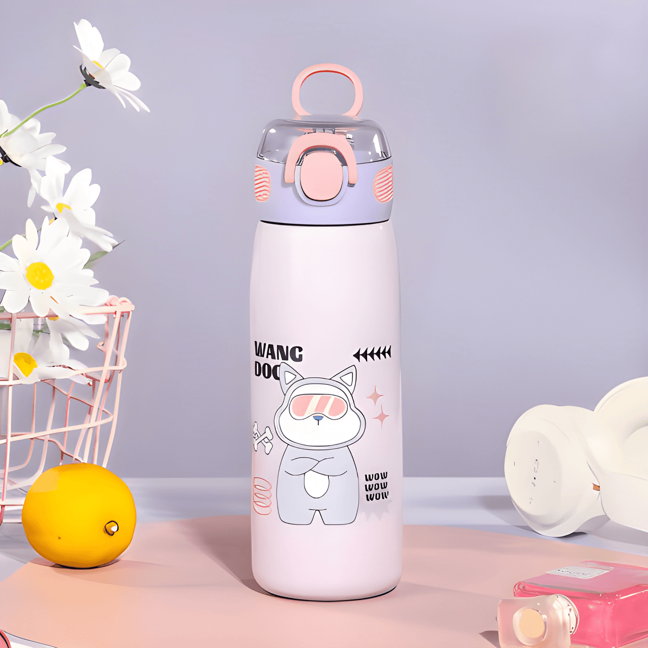 CUTE SMILE INSULATED WATER BOTTLE ( PACK OF 1 )