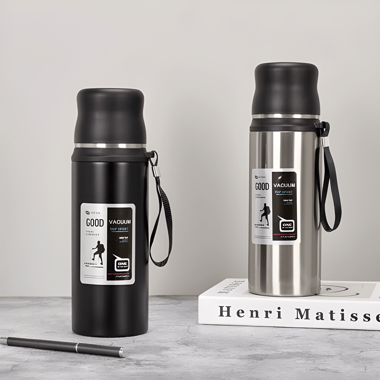 STAINLESS STEEL INSULATED FLASK WATER BOTTEL WITH LID ( PACK OF 1 )