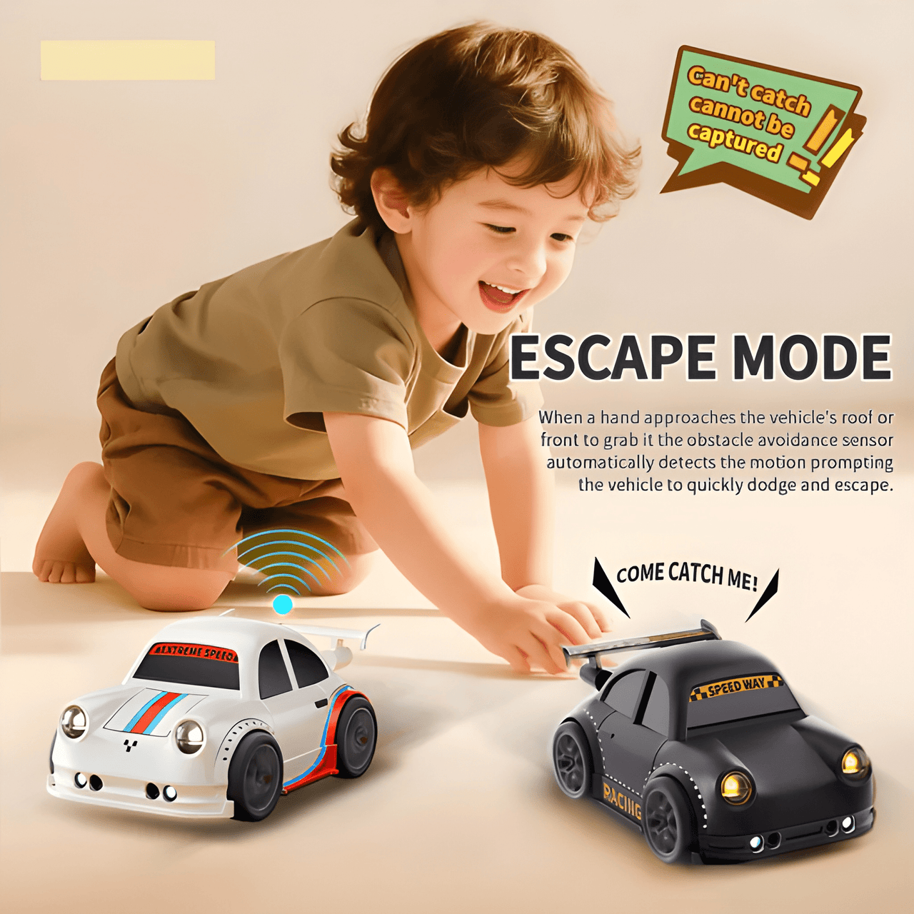 SMART MINI MULTIFUNCTIONAL RC CAR WITH FOLLOW, ESCAPE & MODES ( PACK OF 1 )