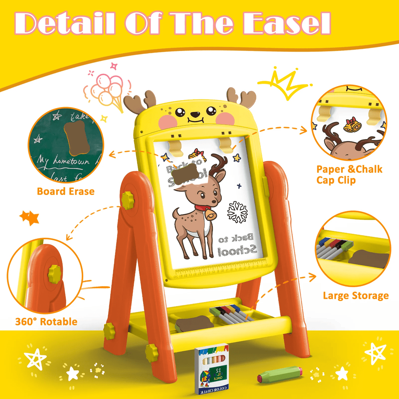 DEER EASEL MAGNETIC DRAWING BOARD