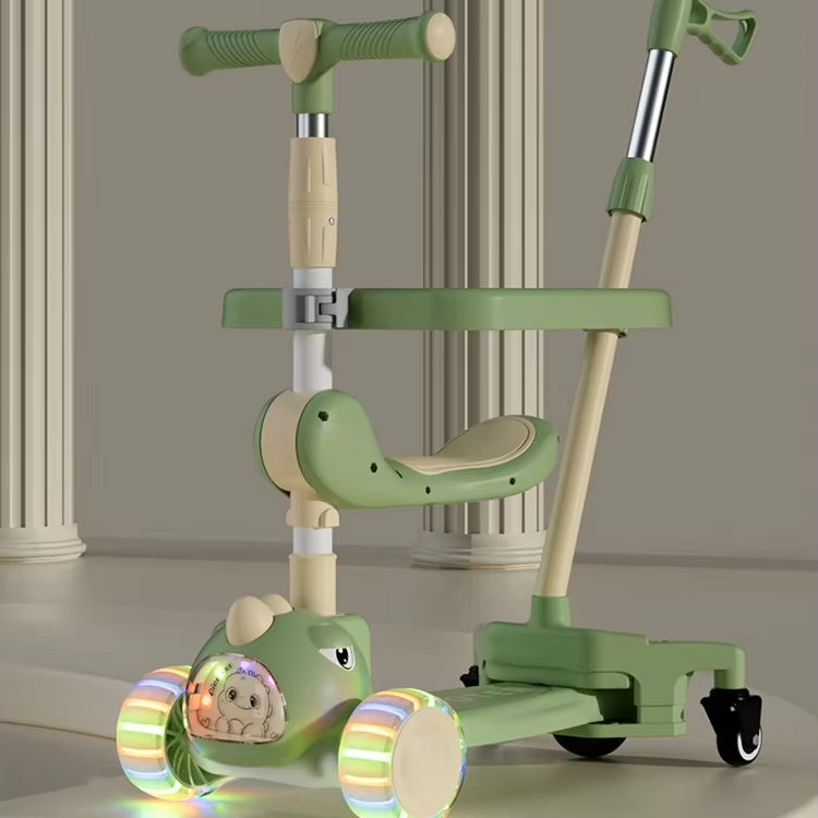 DINO HEIGHT ADJUSTABLE FOLDABLE SCOOTY WITH MUSIC AND LIGHT