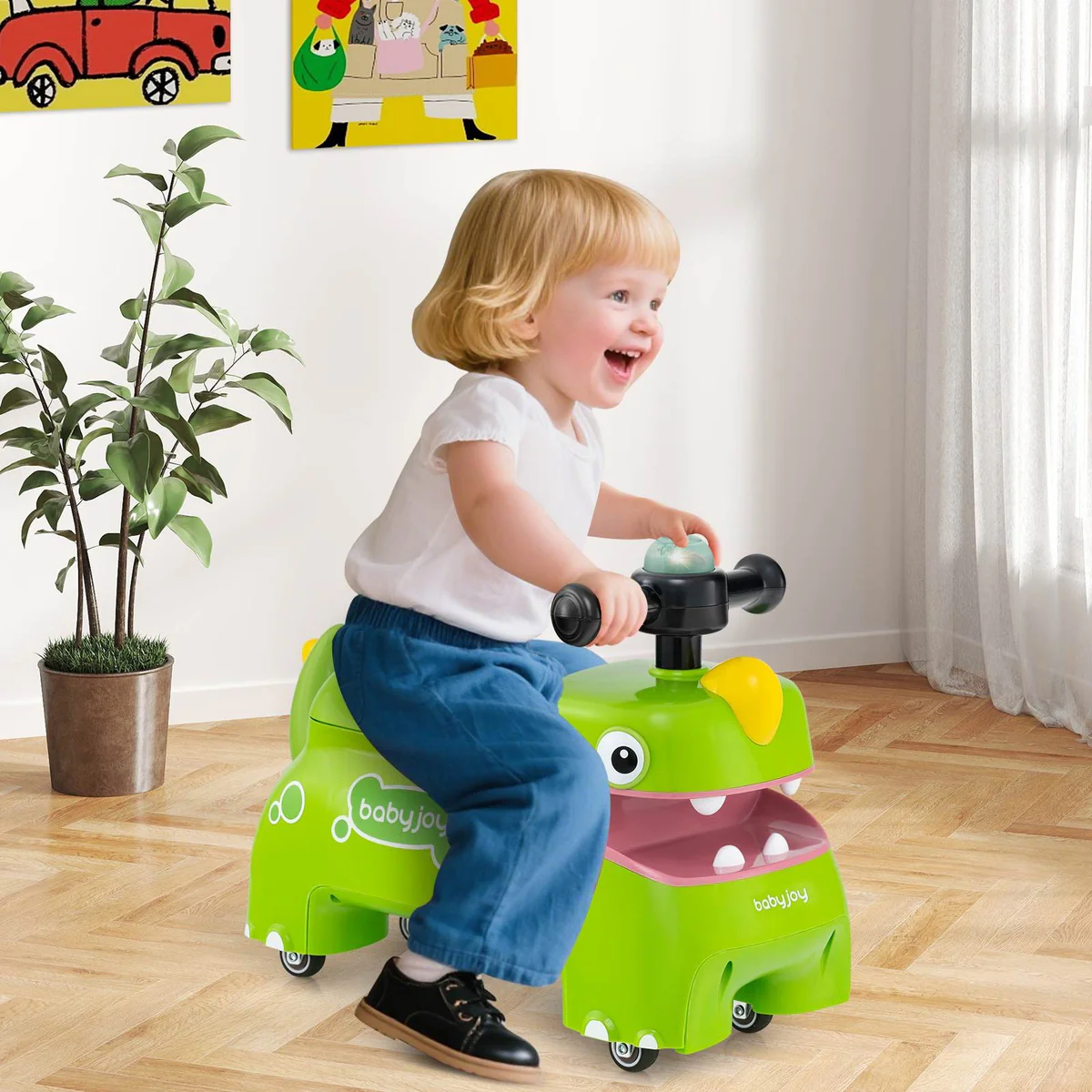 DINOSAUR KIDS TOLO & PUSH CAR WITH STORAGE BOX