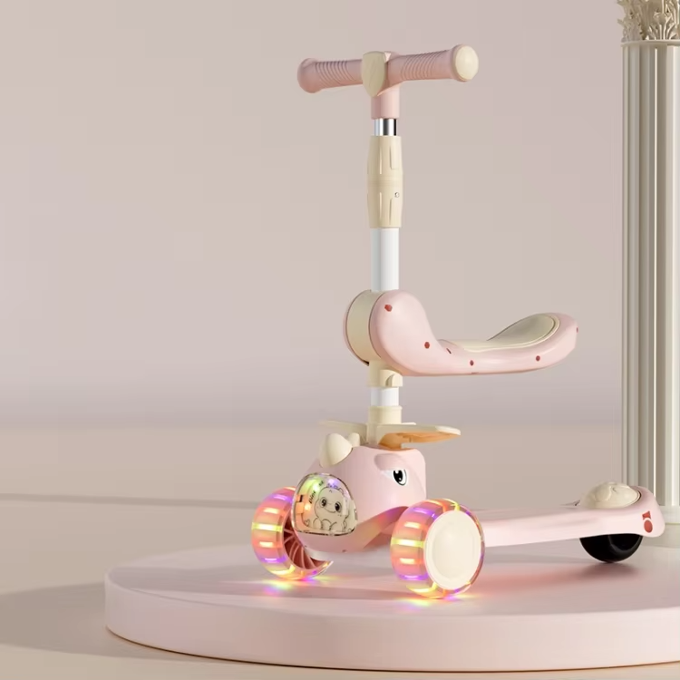 DINO HEIGHT ADJUSTABLE FOLDABLE SCOOTY WITH MUSIC AND LIGHT