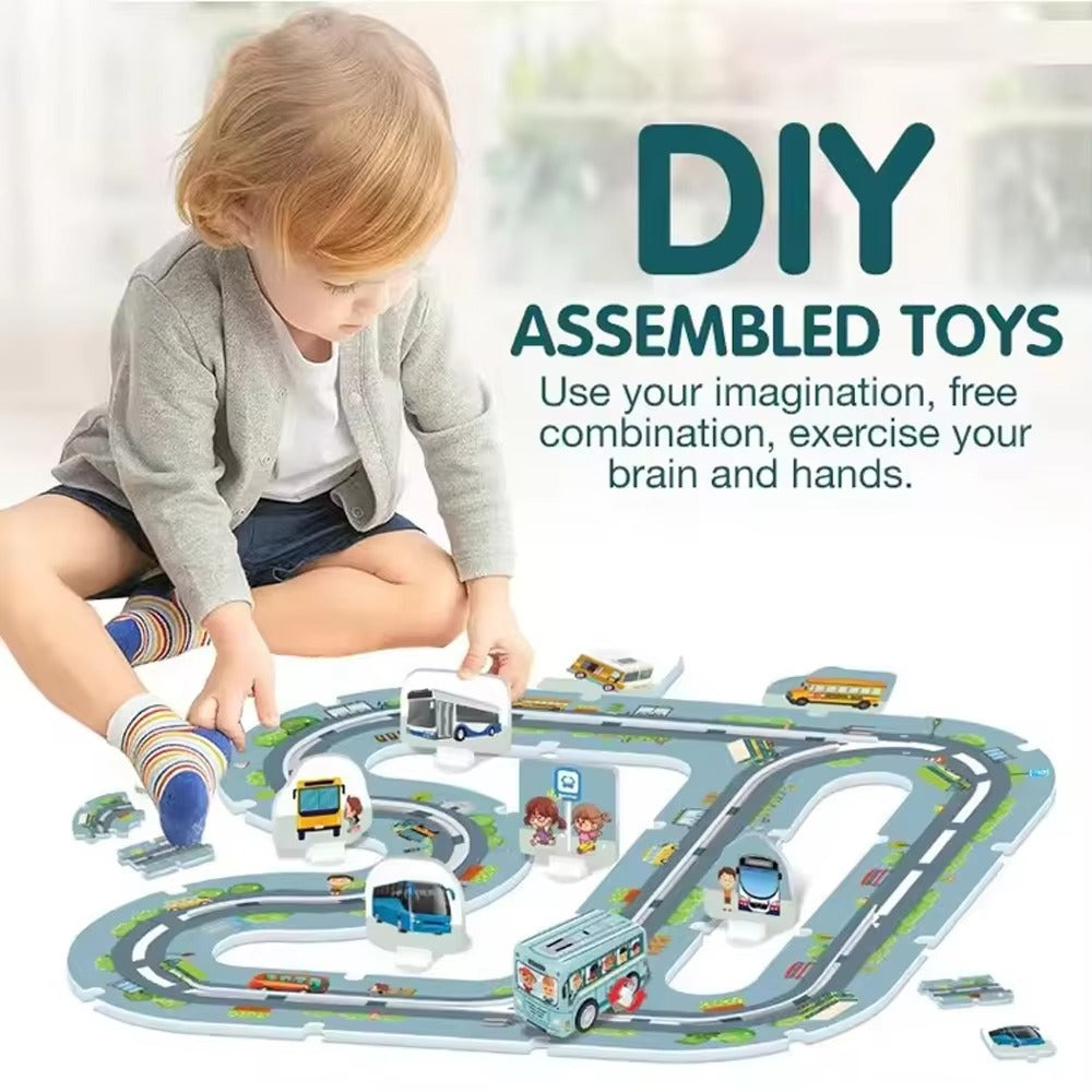 DIY SCHOOL THEME TRACK CAR ASSEMBLY TRACK SET