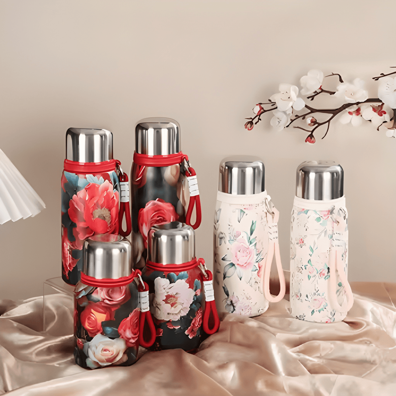 ELEGANT FLORAL VACUUM INSULATED THERMOS COLLECTION ( PACK OF 1 )