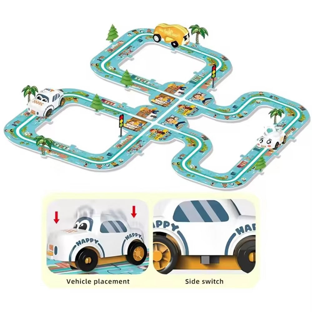 DIY SCHOOL THEME TRACK CAR ASSEMBLY TRACK SET