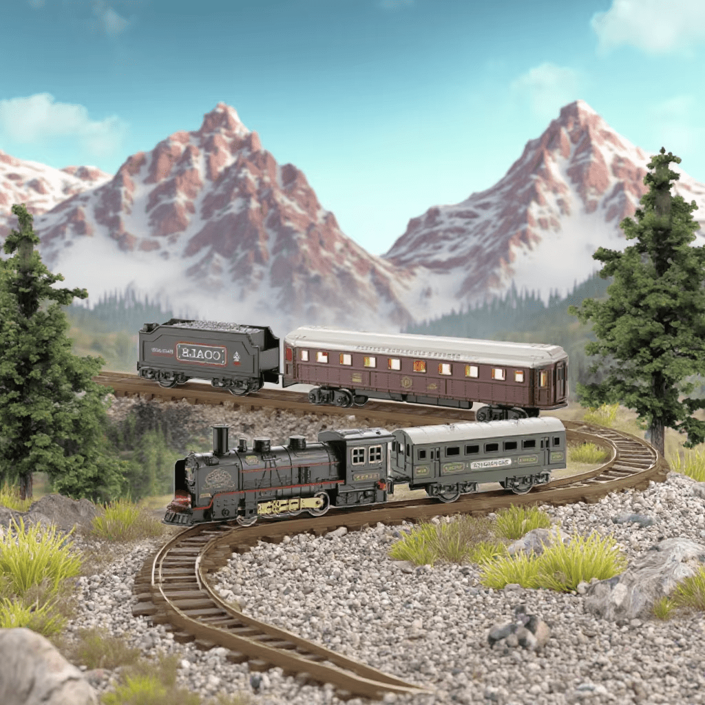 VINTAGE ELECTRIC STEM TRAIN WITH TRACKS