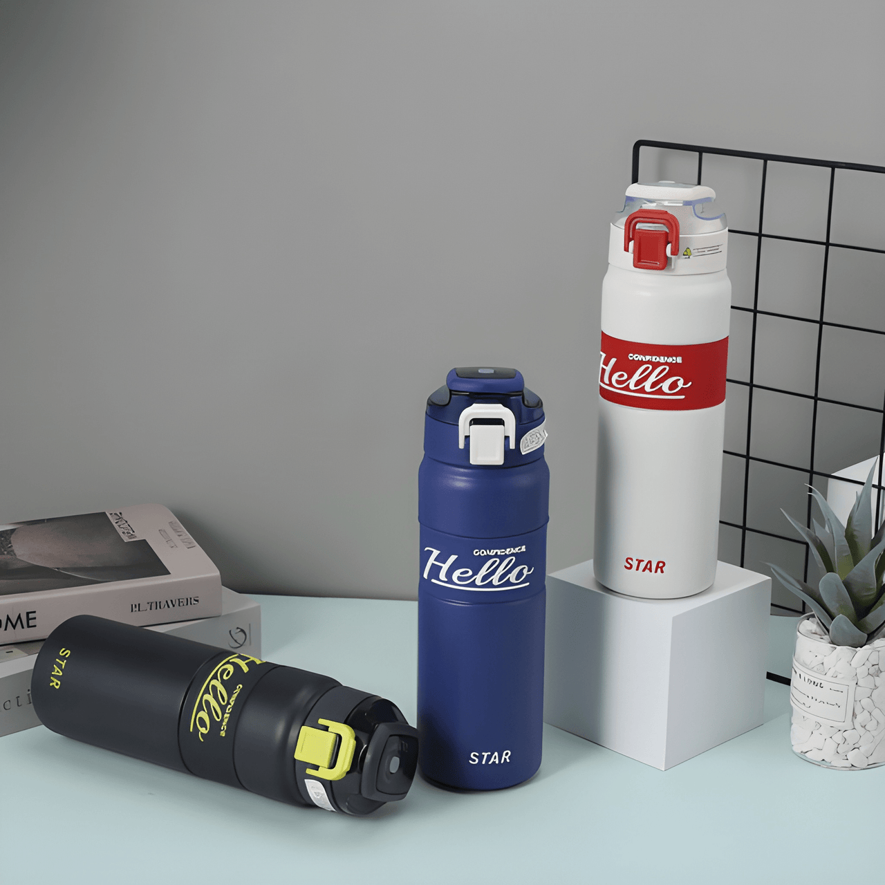 HELLO STAINLESS STEEL WATER BOTTLE ( PACK OF 1 )