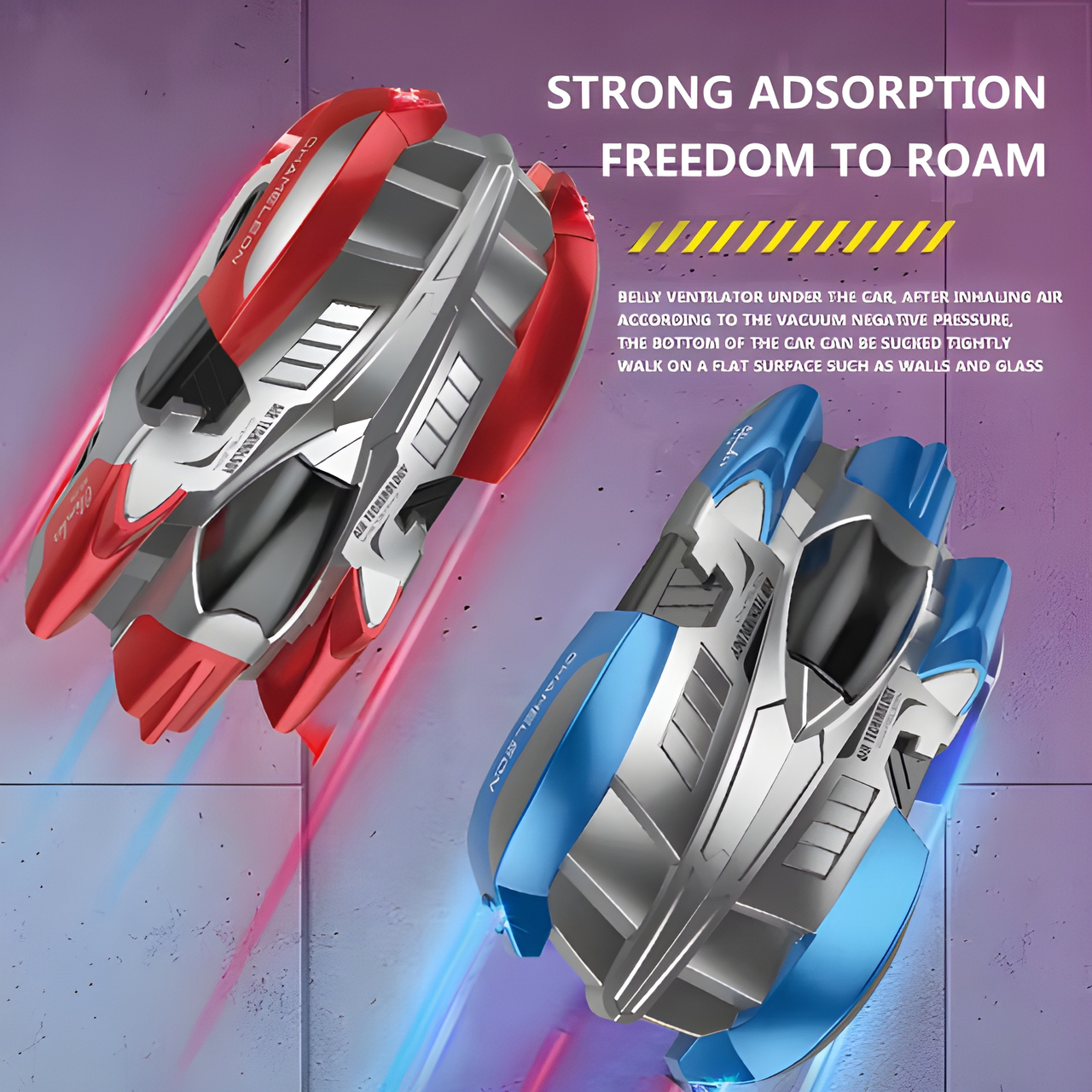 REMOTE CONTROL WALL CLIMBING CAR WITH 360° SPINS WITH LED LIGHTS