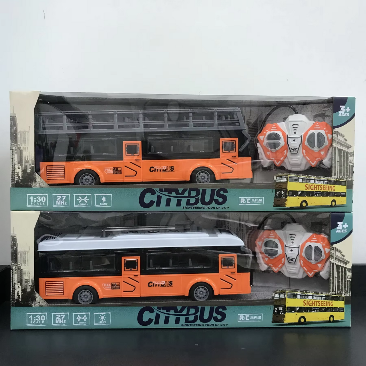 RC CITY DOUBLE DECKER BUS WITH MUSIC AND LIGHTS    ( PACK OF 1 )
