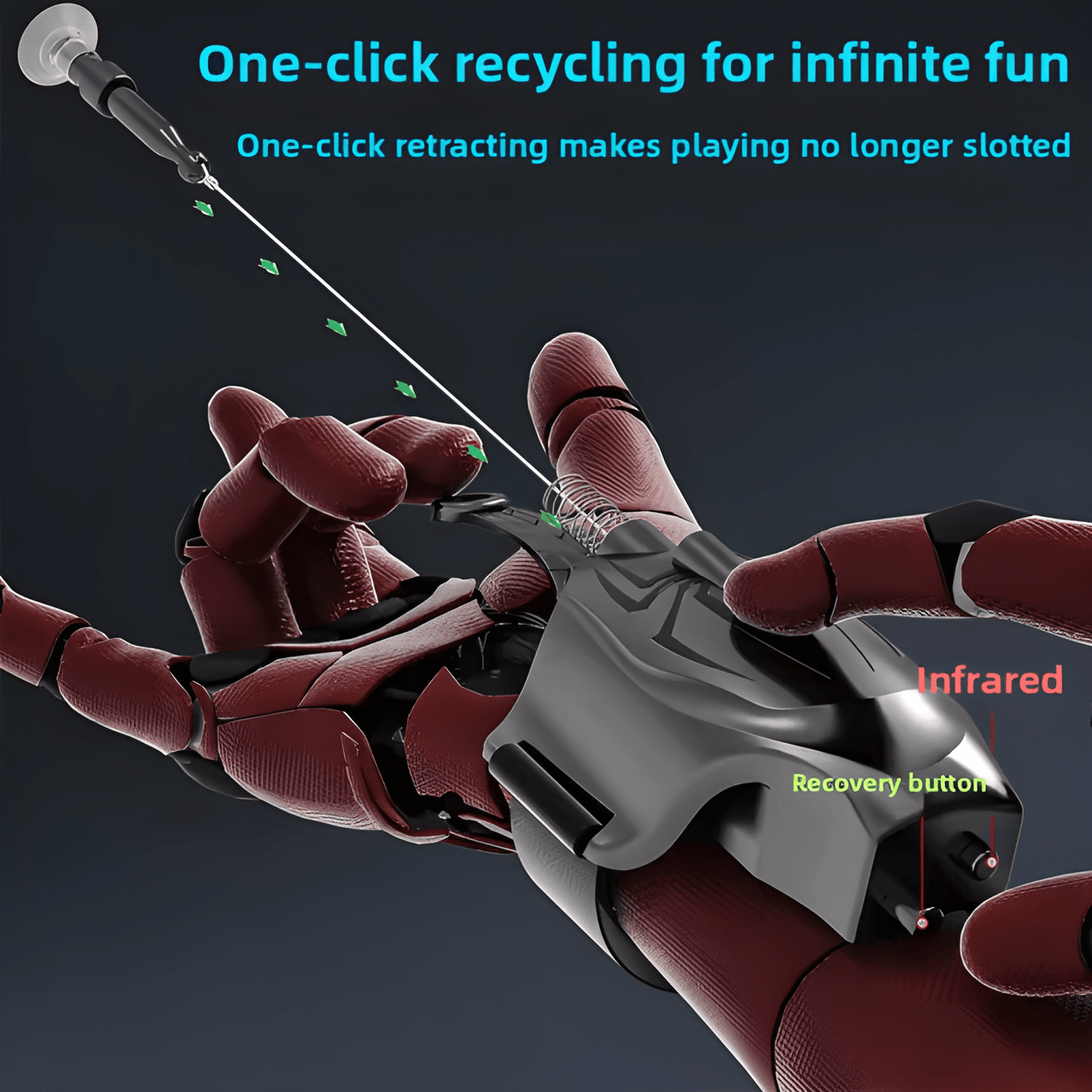 SPIDER ELECTRIC WEB SHOOTER WITH AUTOMATIC RETRIEVAL USB CHARGING