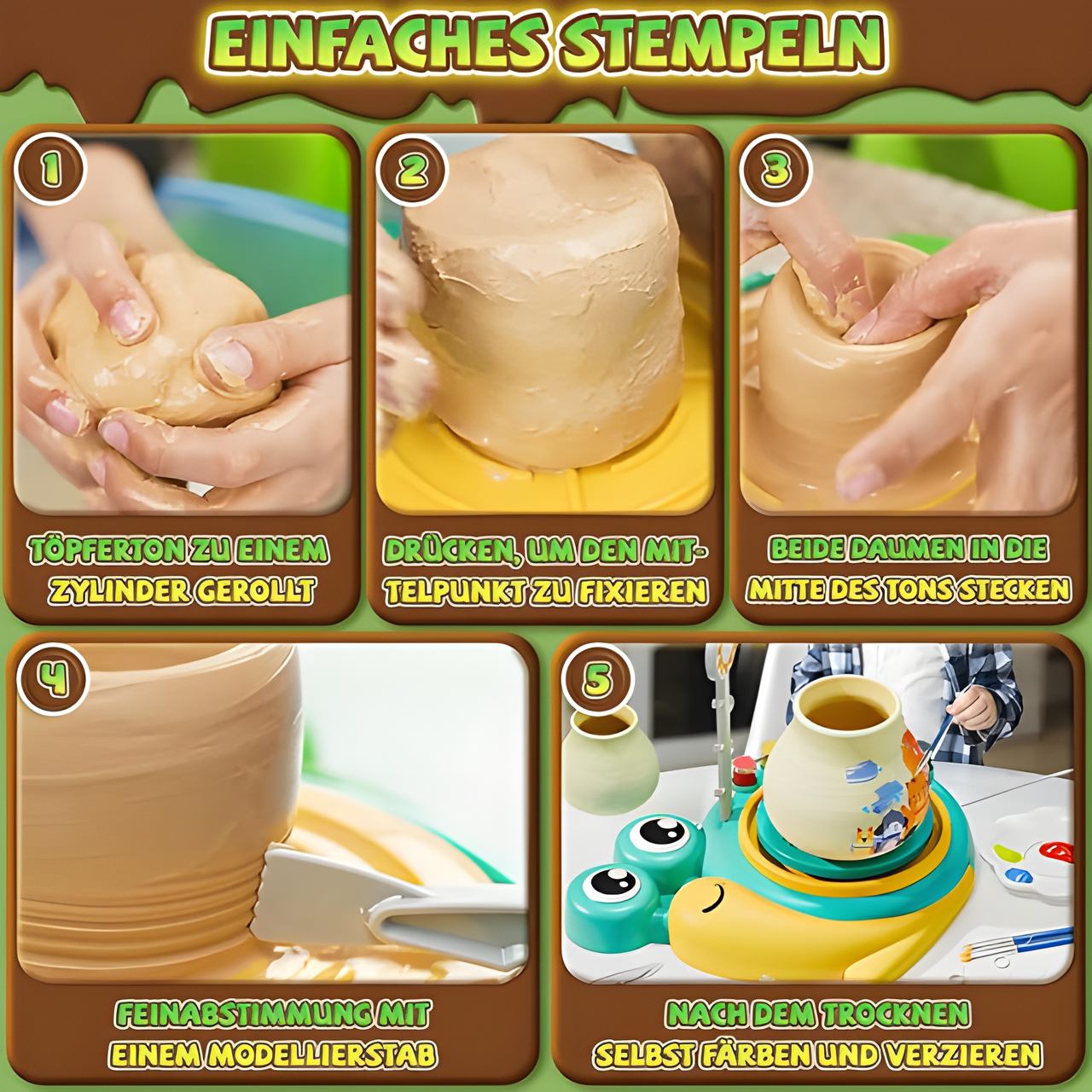 DIY CHILDREN'S POTTERY WHEEL FOR KIDS