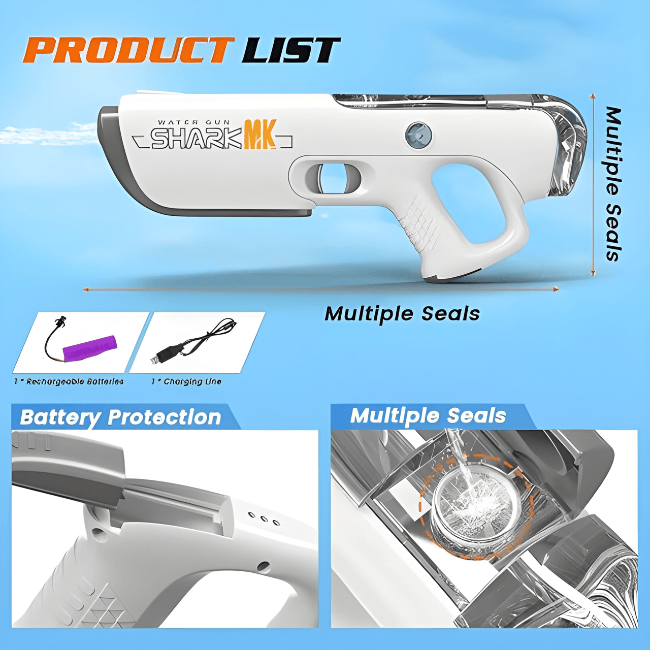 SHARK MK ELECTRIC SHARK WATER GUN ELECTRIC AUTOMATIC BLASTER