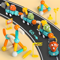 Thumbnail for DIY MAGNETIC RODS DINOSAUR CONSTRUCTION TRUCK TOY - 58PCS