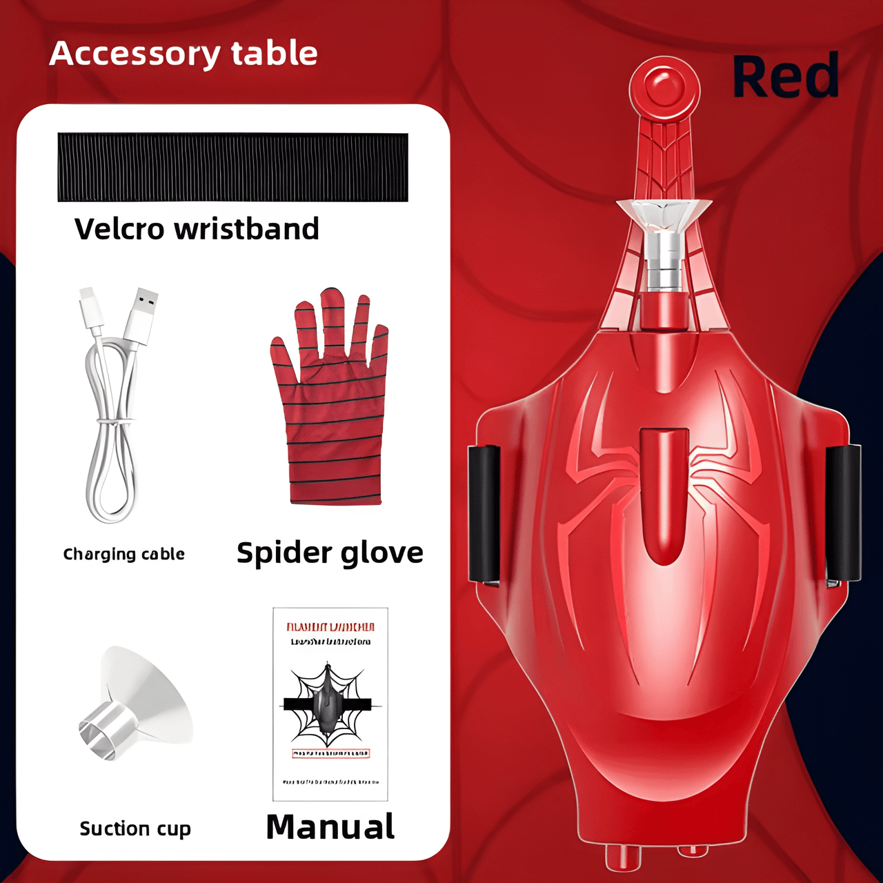 SPIDER ELECTRIC WEB SHOOTER WITH AUTOMATIC RETRIEVAL USB CHARGING