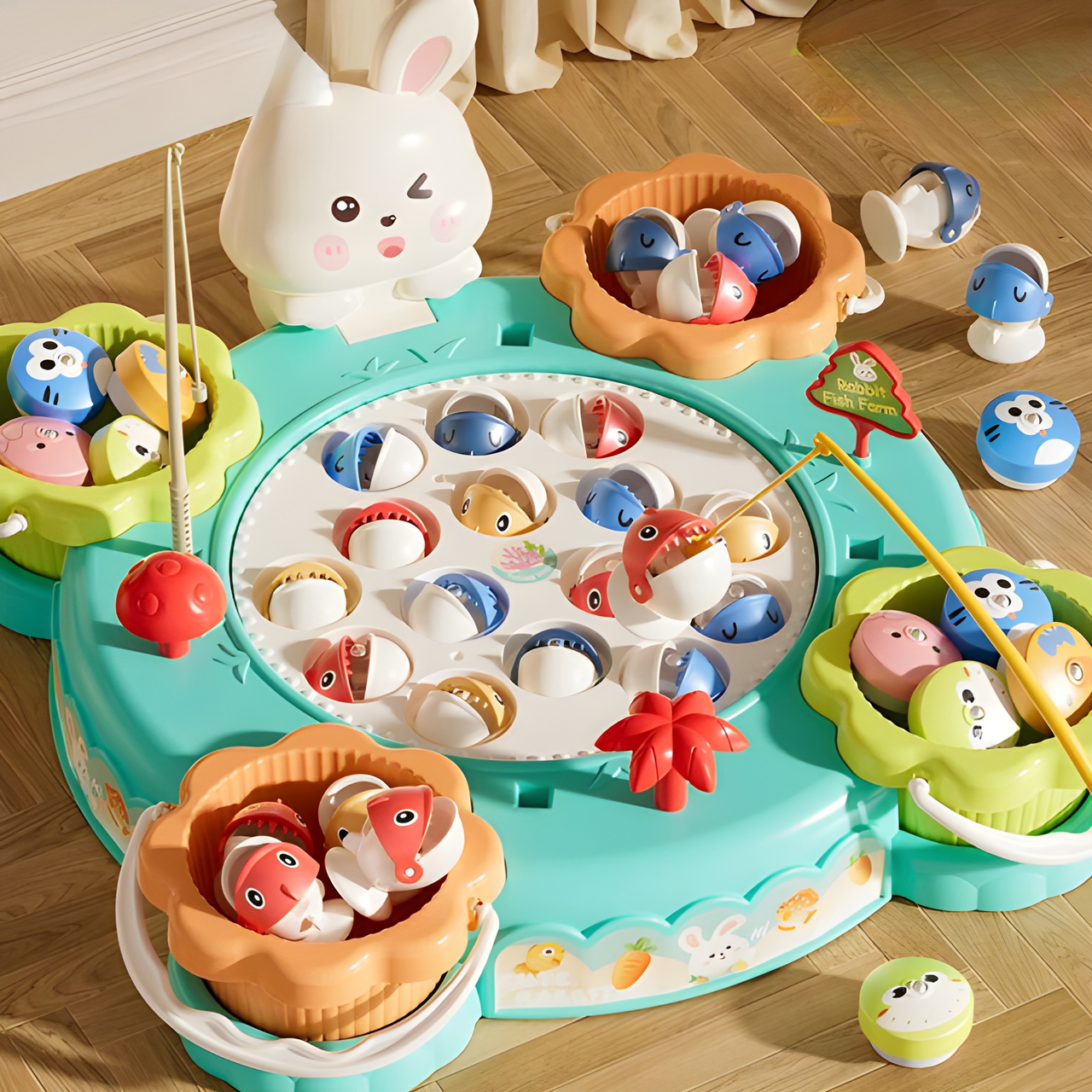 CUTE RABBIT MAGNETIC FISHING PLAY TABLE