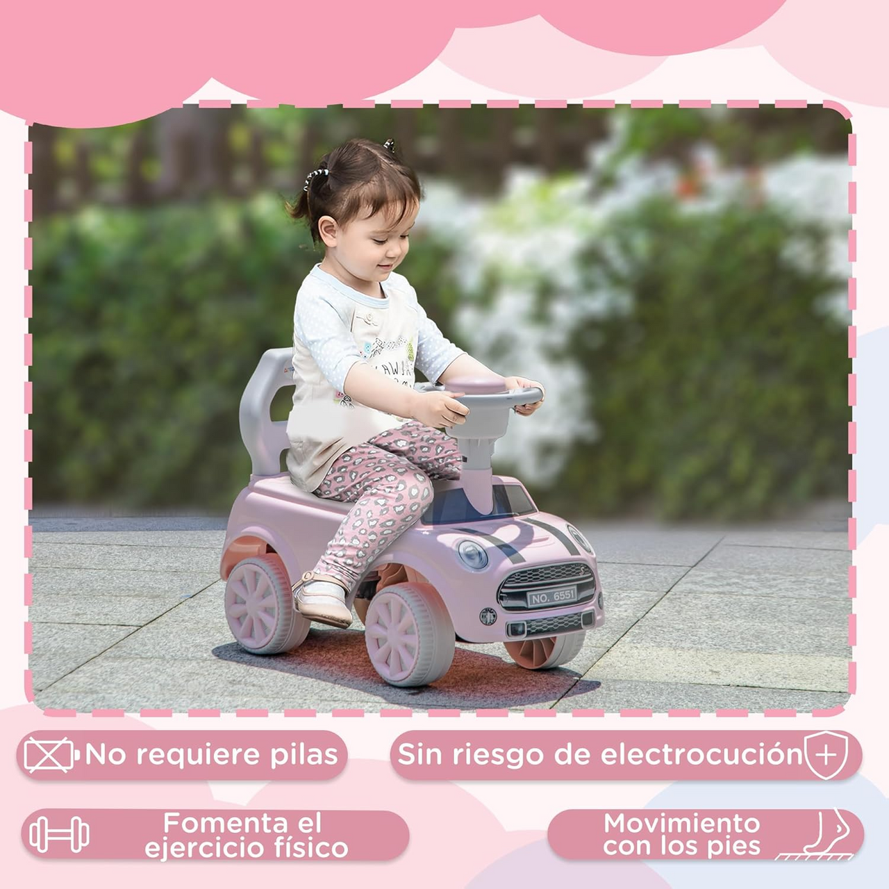 FOOT TO FLOOR PUSH CAR WITH LIGHT & MUSIC