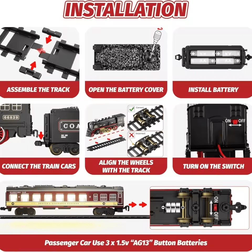 VINTAGE ELECTRIC STEM TRAIN WITH TRACKS