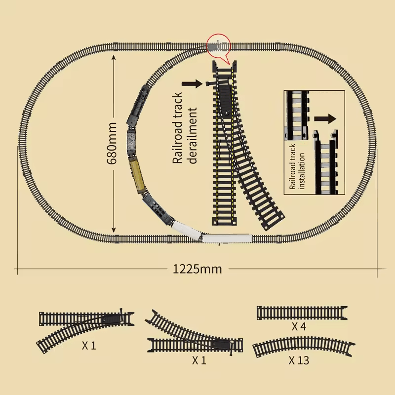 VINTAGE ELECTRIC STEM TRAIN WITH TRACKS