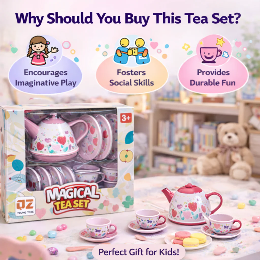MAGICAL COLOURFUL KIDS TEA SET