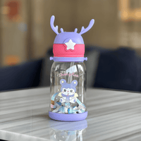 Thumbnail for DEER HORN PLASTIC WATER BOTTEL WITH STRAW FOR KIDS ( PACK OF 1 )