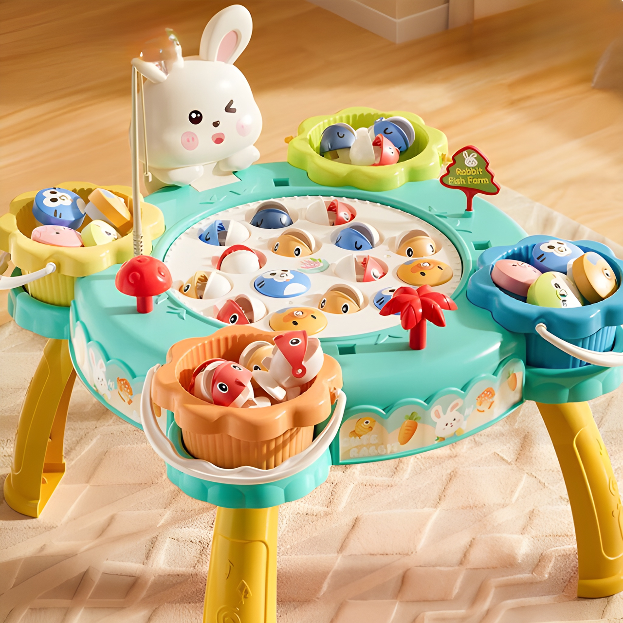 CUTE RABBIT MAGNETIC FISHING PLAY TABLE