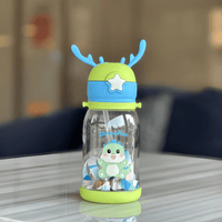 Thumbnail for DEER HORN PLASTIC WATER BOTTEL WITH STRAW FOR KIDS ( PACK OF 1 )