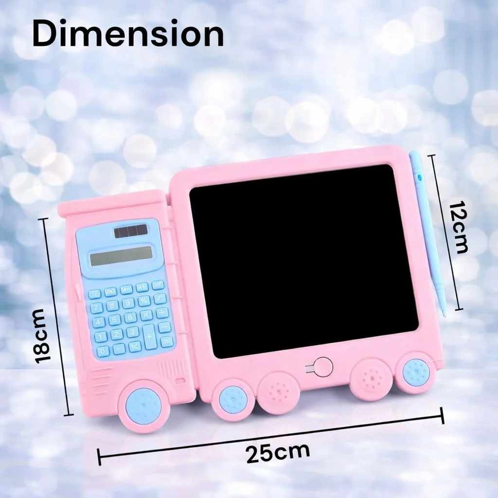 KIDS CALCULATOR & WRITING TABLET COMBO – 2-IN-1 LEARNING DRAWING PAD WITH STYLUS