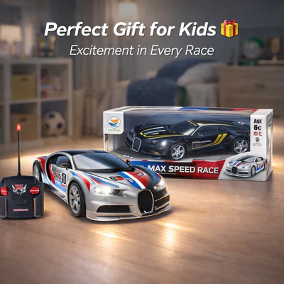 MAX SPEED RC RACING CAR WITH LED LIGHTS & FULL CONTROL – HIGH-SPEED SPORTS CAR