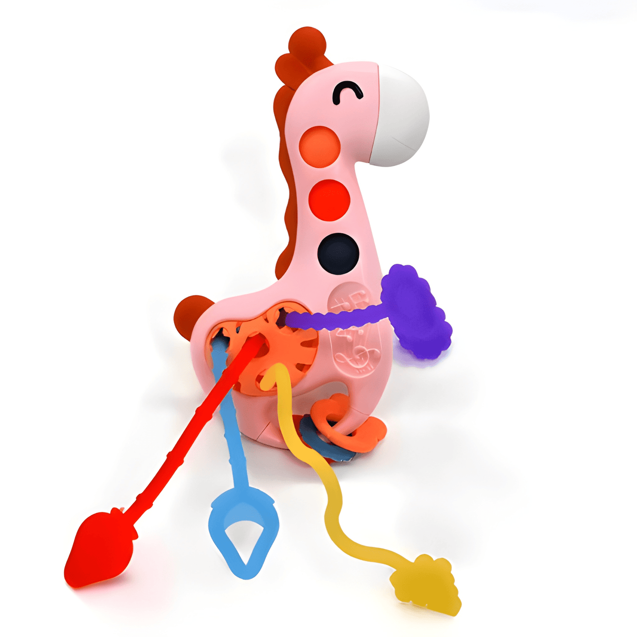 MULTI-ACTIVITY GIRAFFE TOY WITH PULL STRINGS & BUTTONS