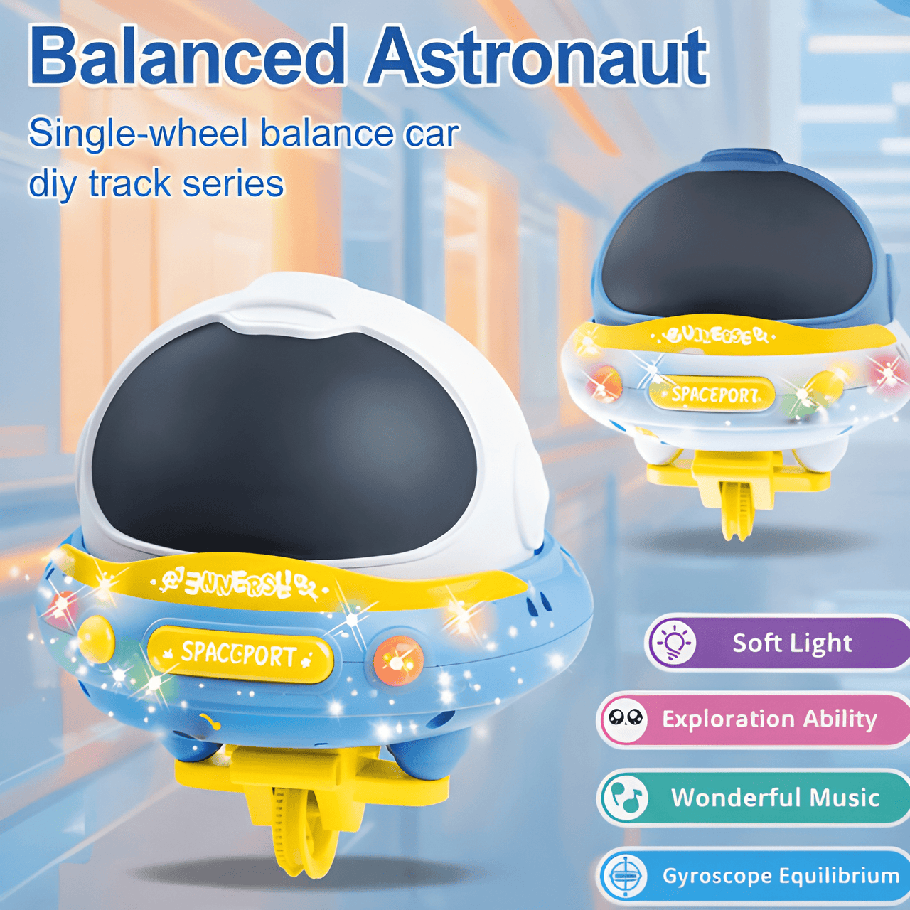 SINGLE WHEEL BALANCED ASTRONAUT SPACE TOY