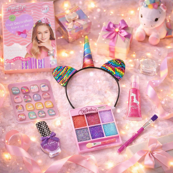 UNICORN HAIR DECORATION MAKEUP SET – GIRLS BEAUTY & DIY STYLING KIT