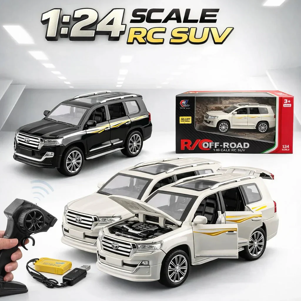 1:24 SCALE REMOTE CONTROL LAND CRUISER WITH LIGHT AND SOUND