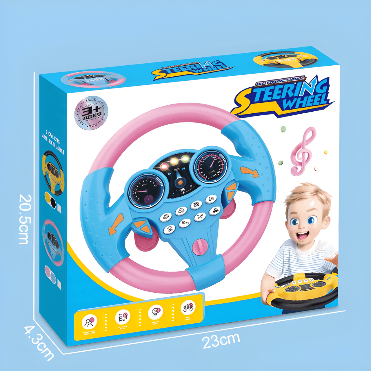 MULTI FUNCTIONAL SIMULATION STEERING WHEEL TOY FOR KIDS