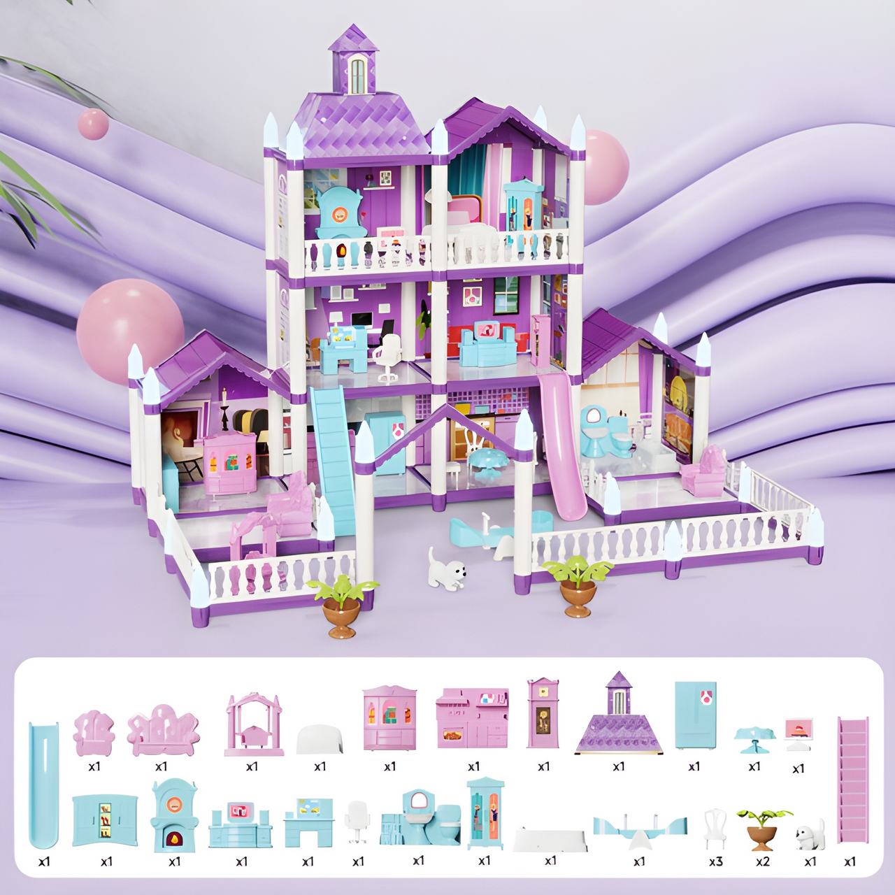 DIY CASTEL VILLA DOLL HOUSE FOR GIRLS