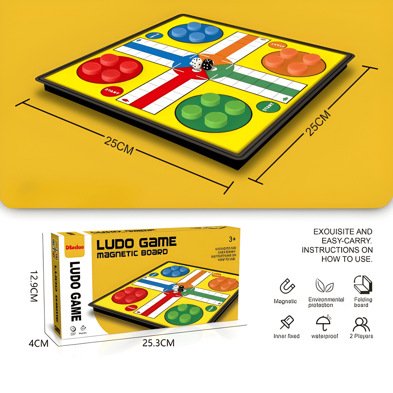 MAGNETIC LUDO GAME – FOLDING MAGNETIC BOARD